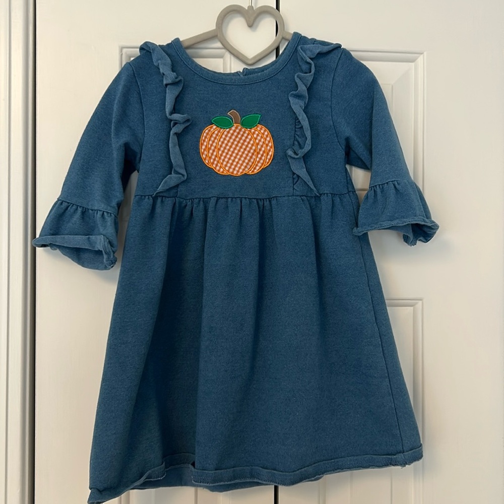 Classic Whimsy Pumpkin appliqué dress